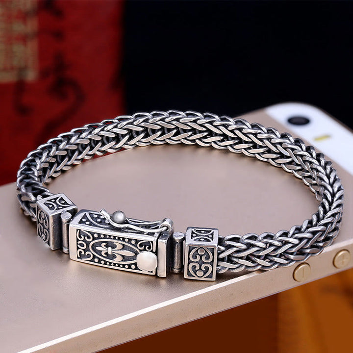 Buddha Stones Retro Smok Keel Braided Design Balance Healing Bransoletka