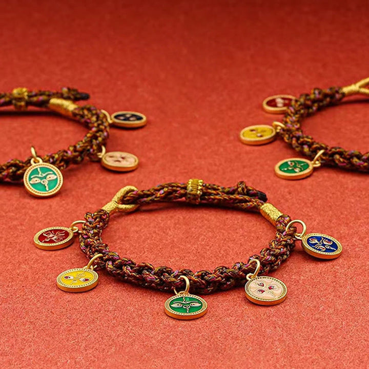 Tybetańska bransoletka z warkoczem z pięciu bogów bogactwa thangka szczęścia