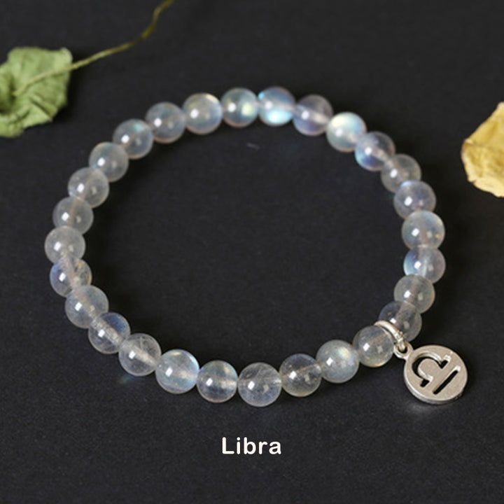 12 konstelacji zodiaku, bransoletka z kamienia księżycowego