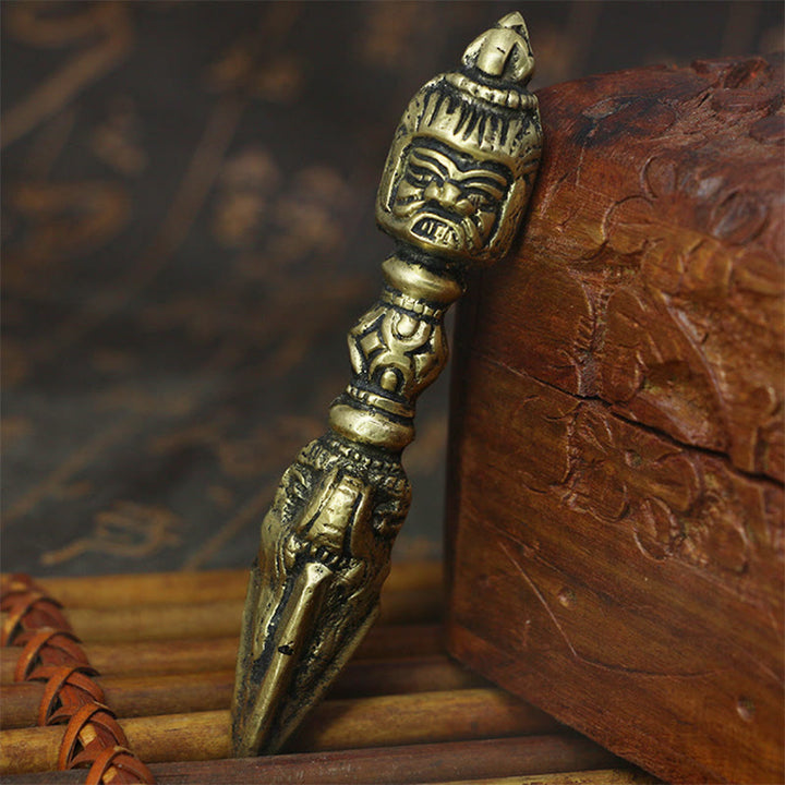 Buddha Stones ręcznie robione Nepal mały Wadżra Dorje grawerowane oświecenie miedziana dekoracja