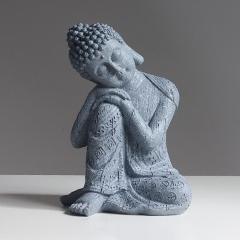 Buddha Stones Tybetański Medytujący Budda Spokój Żywica Dekoracja Statuetki