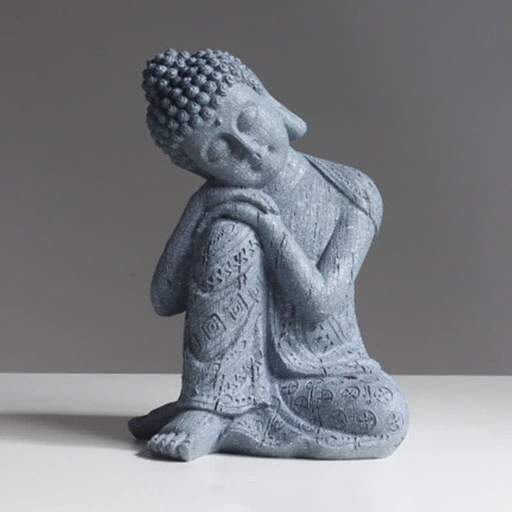 Buddha Stones Tybetański Medytujący Budda Spokój Żywica Dekoracja Statuetki