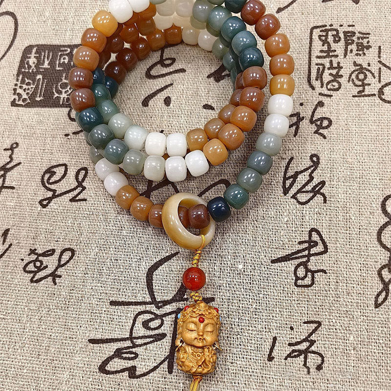 Buddha Stones 108 Mala Beads Gradient Bodhi Seed Green Tara Budda Grawerowany Pokojowy Bransoletka Harmonii