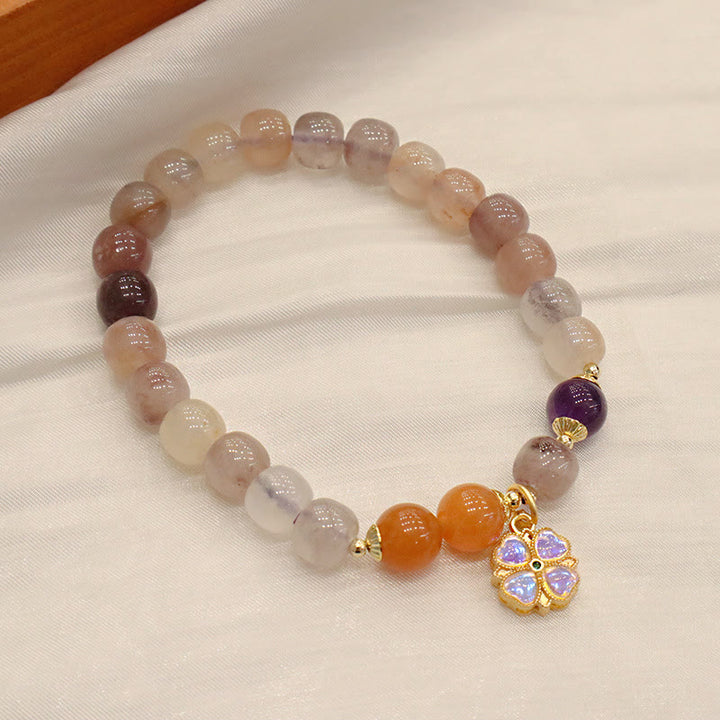 Buddha Stones Naturalne Fioletowe Złote Jedwabne Jade Fioletowe Kwiaty Koraliki Charm Bransoletka Bogactwo