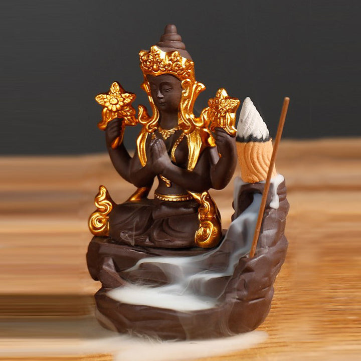 Buddha Stones Tybetański Budda Uzdrawiający Kadzielnica Dekoracja