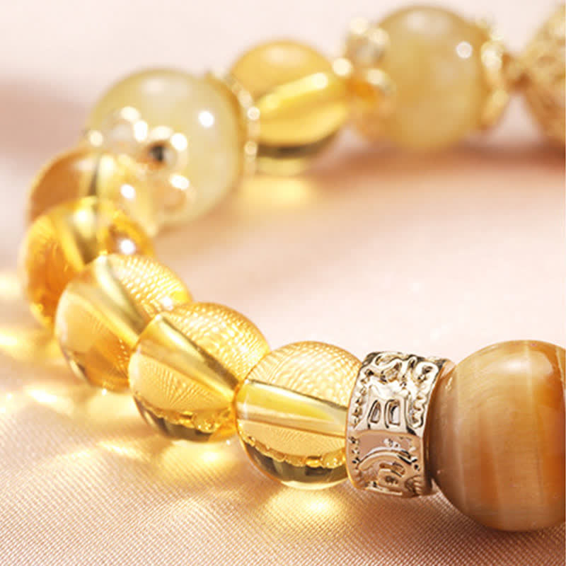 Bransoletka z koralików Buddha Stones Citrine Generosity Prosperity