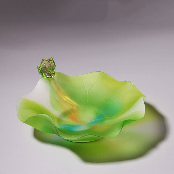 Feng Shui Lotus Ręcznie robiony kryształ Liuli Dzieło sztuki Domowe Biuro Oferta Dekoracja