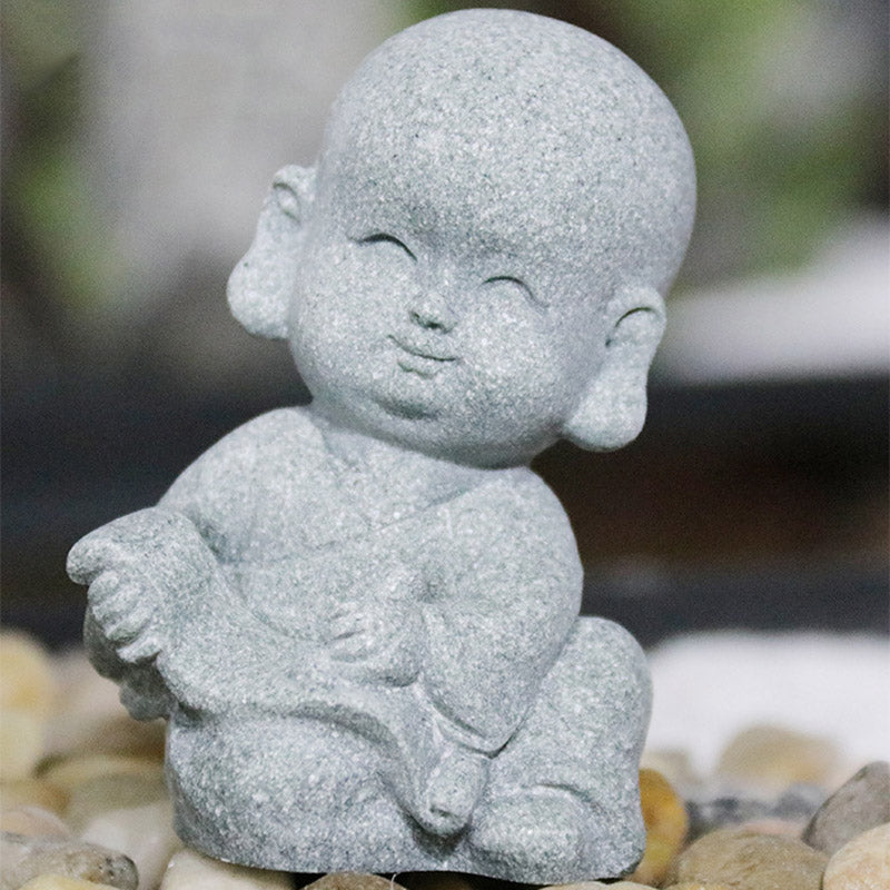 Buddha Stones Medytacja Modlitwa Mnich Statua Buddy Spokój Dekoracja Domu - image 9