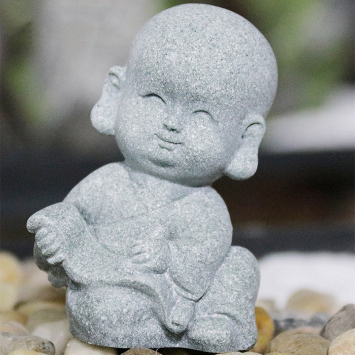 Buddha Stones Medytacja Modlitwa Mnich Statua Buddy Spokój Dekoracja Domu - image 9
