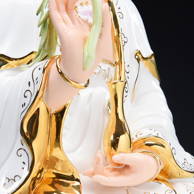 Chenrezig Bodhisattwa Awalokiteśwara Sukces Ceramiczna Statuetka Dekoracja Domu - image 8