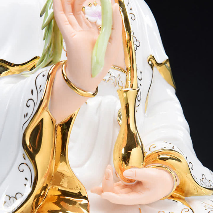 Chenrezig Bodhisattwa Awalokiteśwara Sukces Ceramiczna Statuetka Dekoracja Domu - image 8