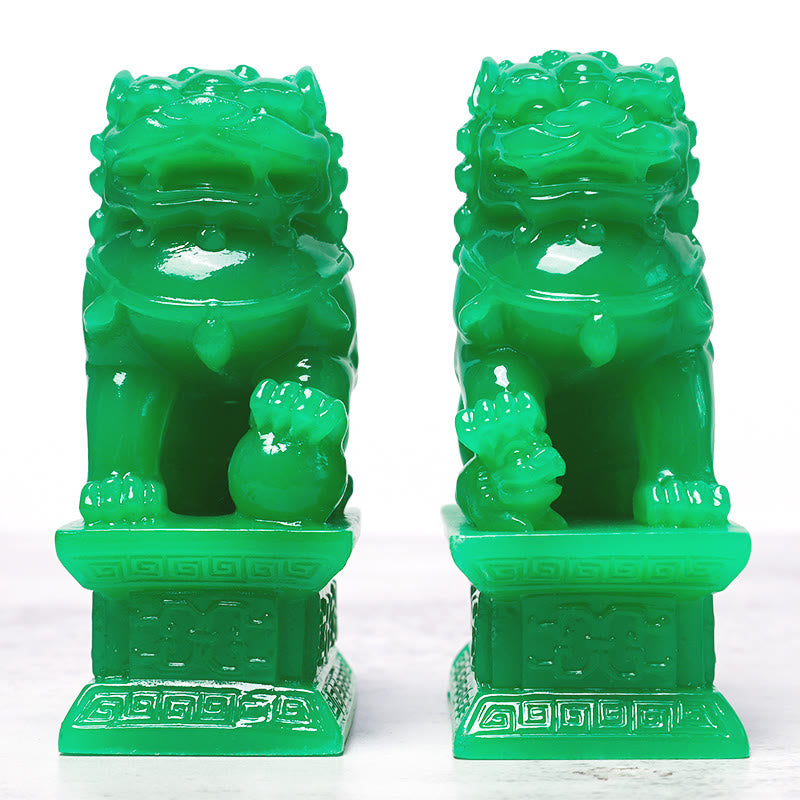 Bogactwo Dobrobyt Para Fu Foo Dogs Strażnicy Lwa Statuetki Dekoracja Domu - image 3