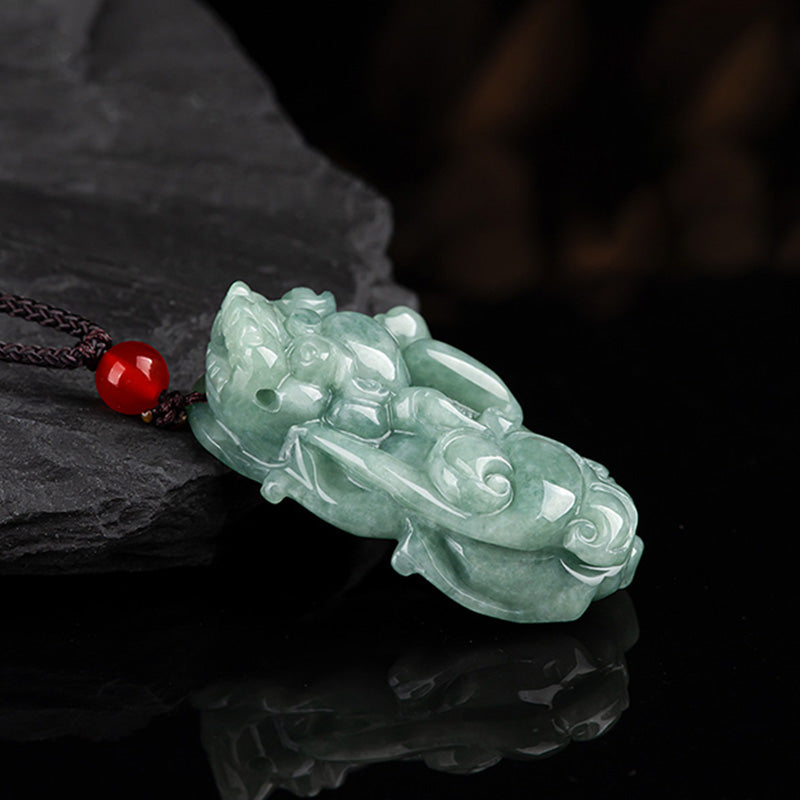 Buddha Stones Jade PiXiu Bogactwo Szczęście Naszyjnik Wisiorek - image 7