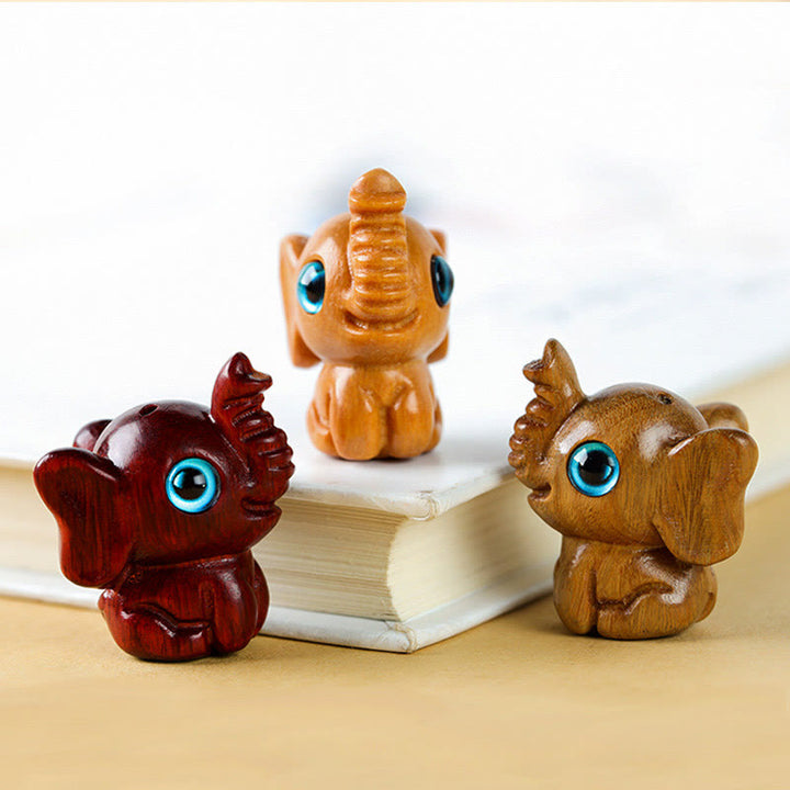 Buddha Stones sandałowe Małe liście Czerwone drzewo sandałowe Zielone drzewo sandałowe Szczęśliwy mini słoń rzeźbiony ochrona dekoracja