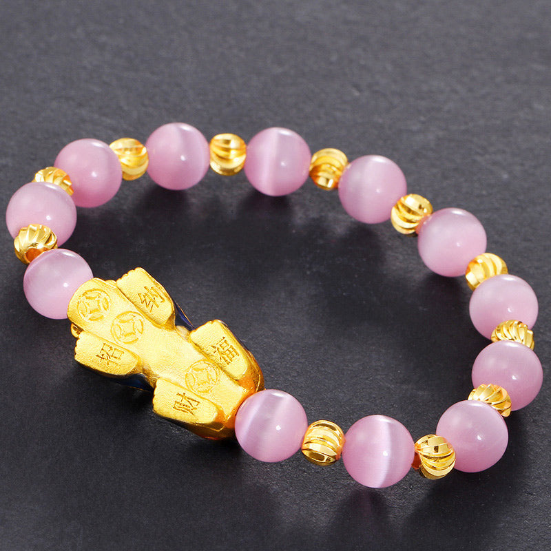 Bransoletka na szczęście z Buddha Stones PiXiu Cat Eye