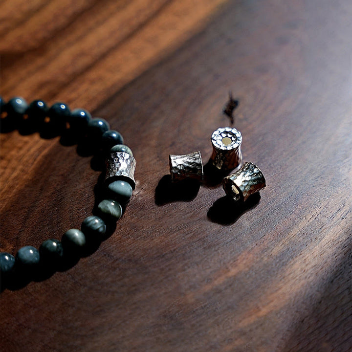 Buddha Stones 925 Srebro Sterling 108 Koraliki Mala Kamień Orle Oko Kamień Księżycowy Pozytywna Bransoletka