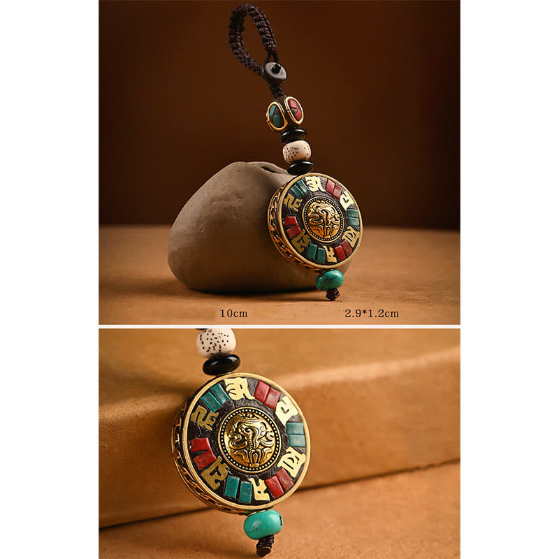 Buddha Stones Tybetański Om Mani Padme Hum Bodhi Seed Breloczek Pokoju