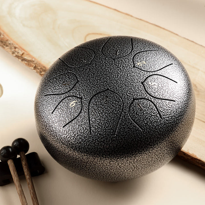 Buddha Stones językowy ze stali Dźwięk uzdrawiający Medytacja Wzór lotosu Zestaw perkusyjny 8 nut 6-calowy instrument perkusyjny