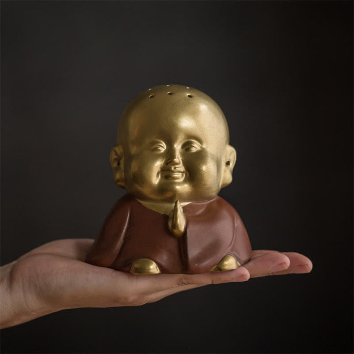 Mały Budda Śmiejący się Budda Ceramiczny uzdrawiający palnik kadzideł