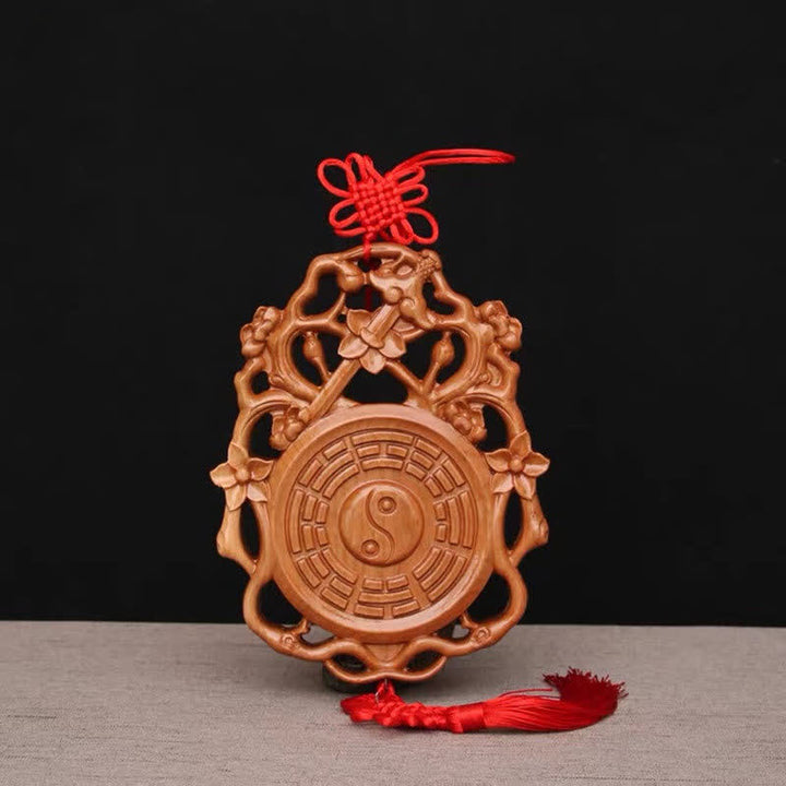 Mapa Feng Shui Bagua Peach Wood, chińska mapa równowagi energetycznej węzłów - 18*13,6 cm - image 0