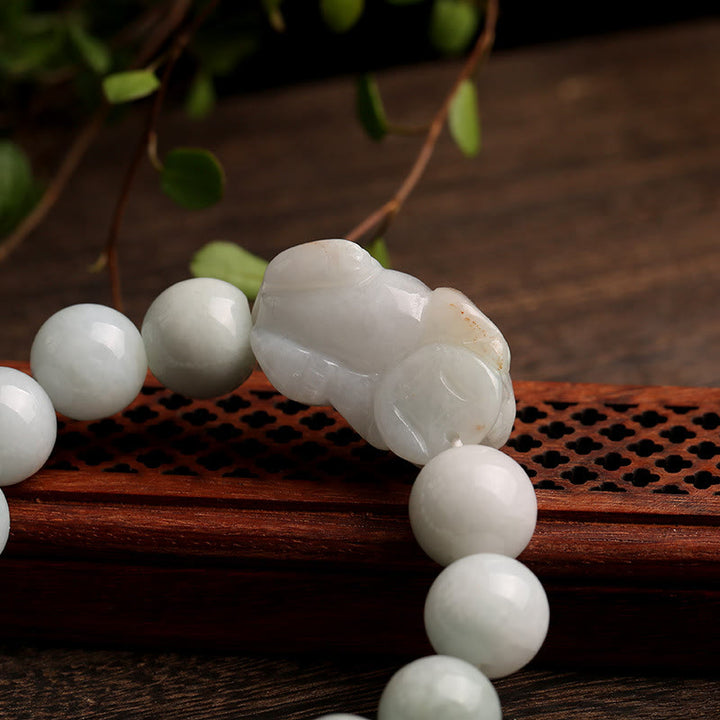 Buddha Stones Fengshui Bogactwo Dobrobyt Jadeit PiXiu Szczęście Bransoletka