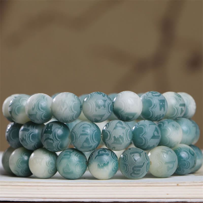 Buddha Stones Nasiona Bodhi Om Mani Padme Hum Grawerowana Bransoletka Odpędzająca Złe Duchy