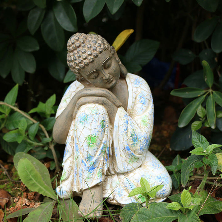 Medytujący Zen Budda Spokój Żywica Statuetka Dekoracja Domu