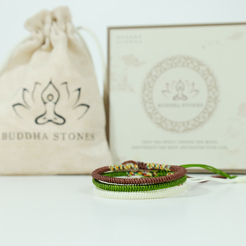 Buddha Stones 3 szt. Tybetańskie ręcznie robione wielokolorowe szczęście King Kong Knot bransoletka pomyślności