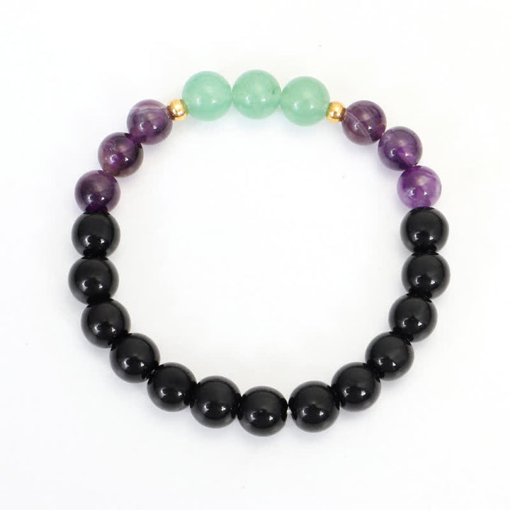 Buddha Stones 108 Mala Beads Ametyst Zielony Awenturyn Lotus Medytacyjna Bransoletka