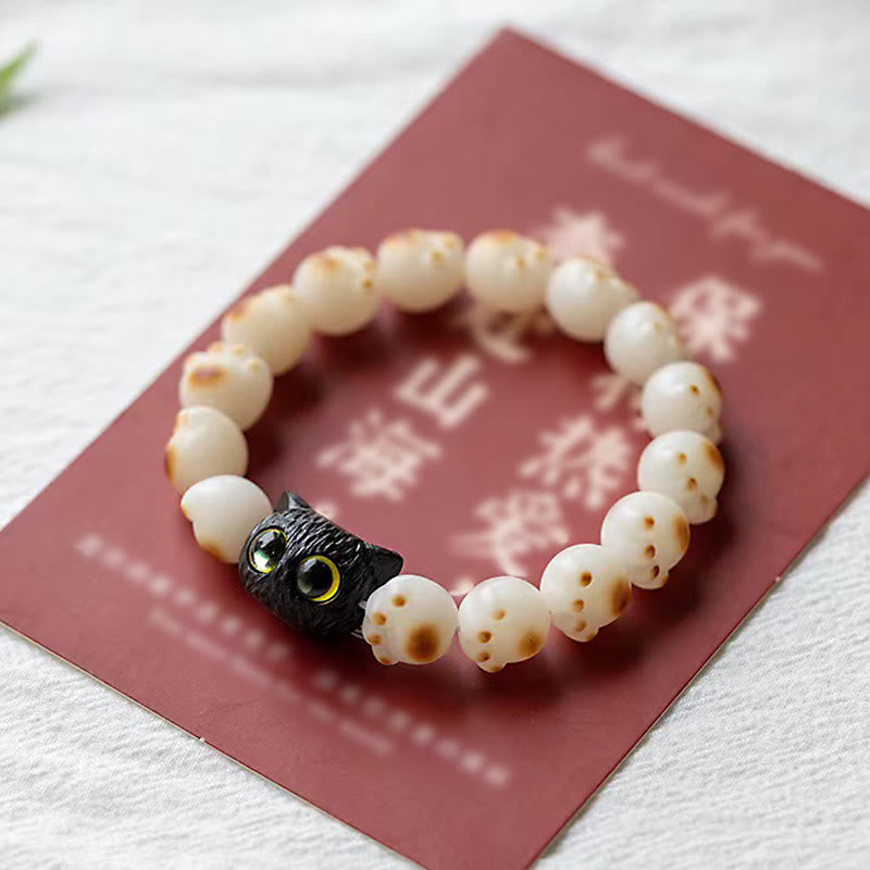 Buddha Stones Naturalne Nasiona Bodhi Czerwone Drzewo Sandałowe Piękna Łapa Szczęśliwy Kot Bransoletka Pokoju - image 4