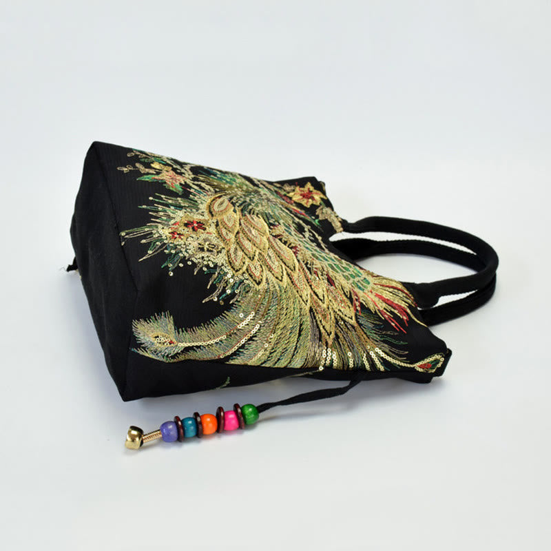 Buddha Stones Paw Dwustronna Haftowana Torba Tote Torba na Ramię Torba Crossbody