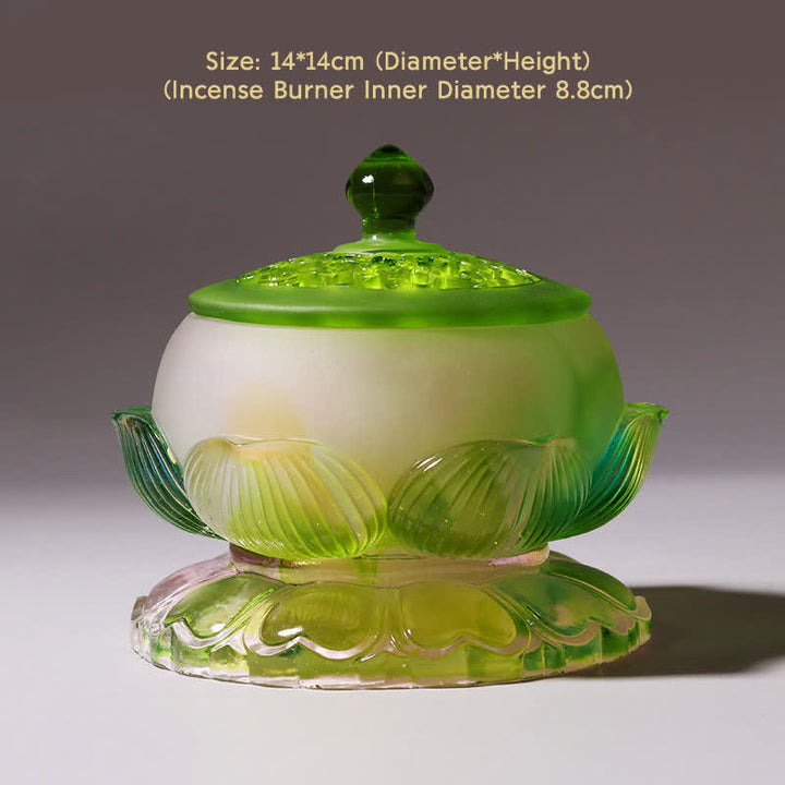 Feng Shui Lotus Ręcznie robiony kryształ Liuli Dzieło sztuki Domowe Biuro Oferta Dekoracja