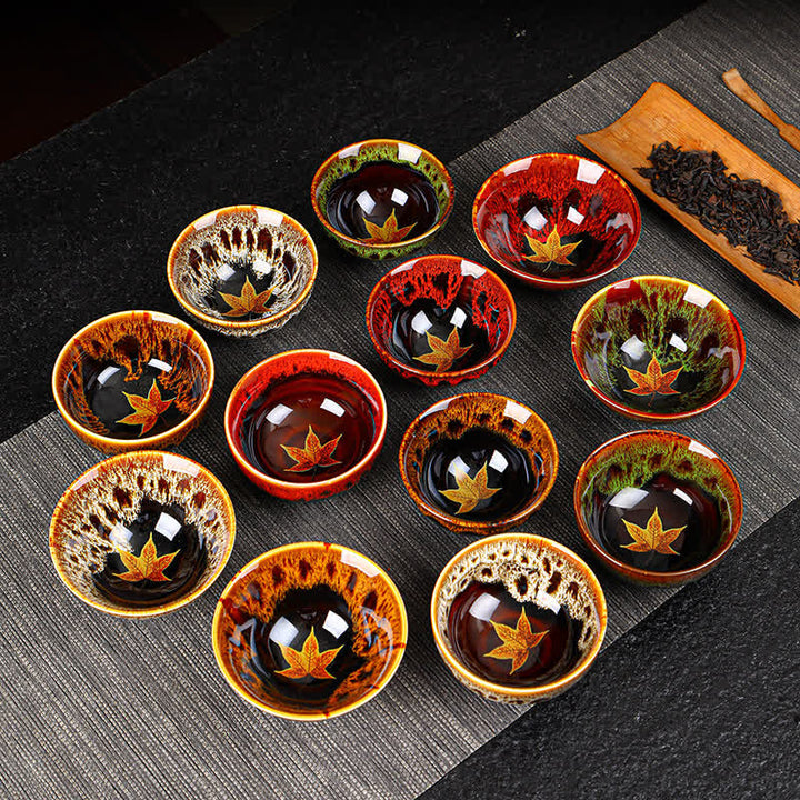Buddha Stones Liść Klonowy Kolorowa Ceramiczna Filiżanka Do Herbaty Domowej