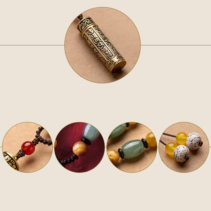 Buddhastoneshop Tybet Om Mani Padme Hum Agat Surangama Sutra Ochrona Naszyjnik Wisiorek - image 18