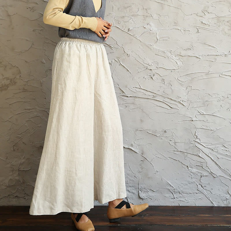 Buddha Stones Prosty Biały Beżowy Wzór Medytacja Duchowa Praktyka Zen Joga Odzież Damska Odzież - Tylko białe spodnie - US0, UK/AU4/ AU4-8-10, EU32-38 (F) - image 9