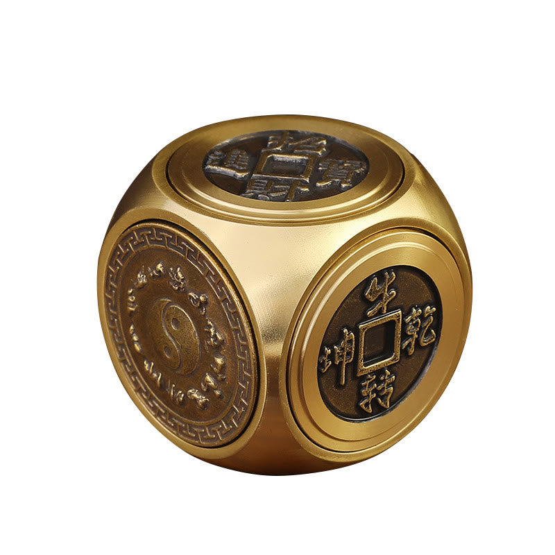 Buddha Stones Cztery Bestie Feng Shui Yin Yang Bagua Miedziana Moneta Harmonia Obrotowa Dekoracja