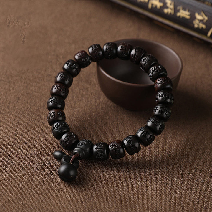 Bransoletka ochronna z drewna tybetańskiego z Buddha Stones i uderzeniem pioruna - image 2