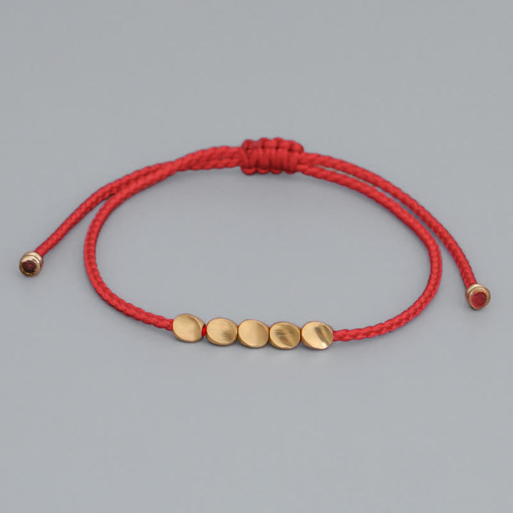 Bransoletka z czerwonego sznurka FengShui z Buddha Stones