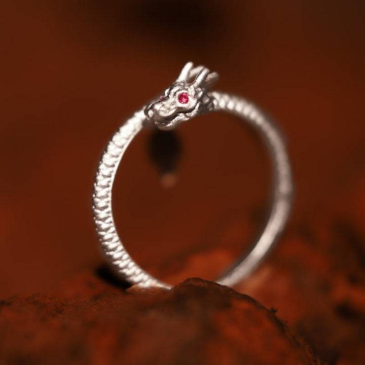 Buddha Stones 925 Srebro Sterling Vintage Rok Smoka Szczęście Ochrona Siła Regulowany Pierścień - Srebro próby 925 – srebro (regulowane) - image 10