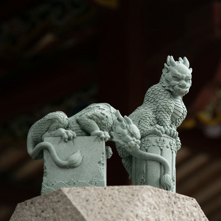 Buddha Stones Feng Shui Stojący Siedzący Smok Sukces Szczęście Dekoracja Domu