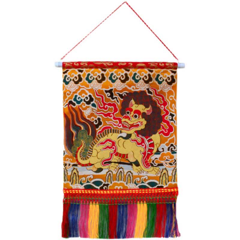 Feng Shui Kirin Duchowa Kolorowa Ścienna Sztuka Tassel