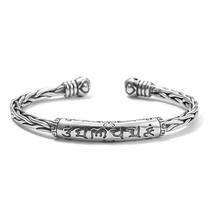 Buddha Stones Tybet Om Mani Padme Hum Grawerowana Bransoletka Skupiona Mankiet Bangle