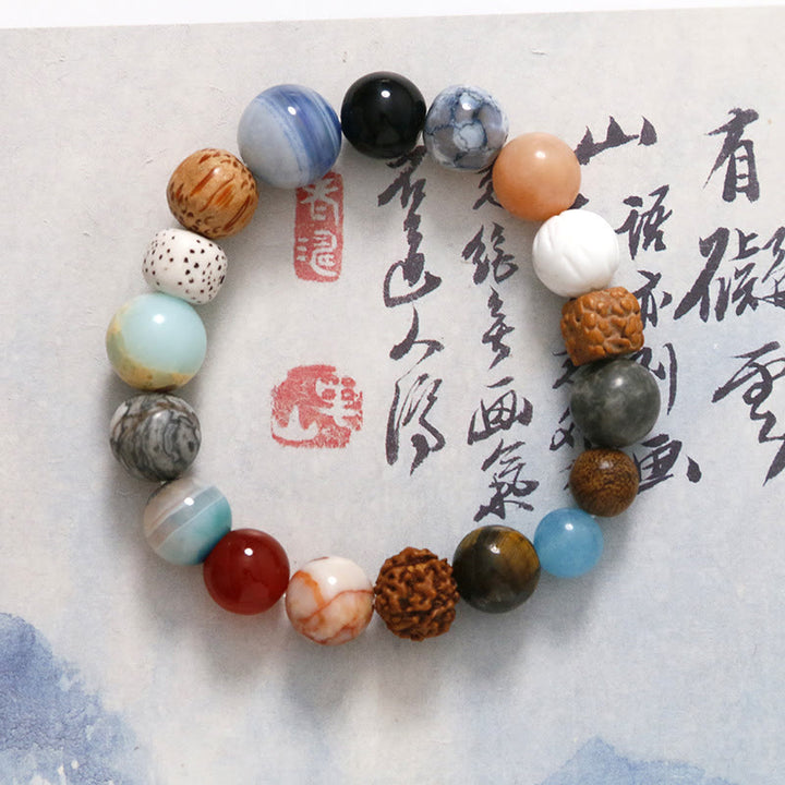 Buddha Stones Naturalne Nasiona Bodhi Kryształ Kamień Agat Trzyma Z Daleka Bransoletka Od Złych Duchów