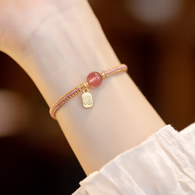 Bransoletka z sznurka Buddha Stones Red Agate Jade Lotus Confidence Calm