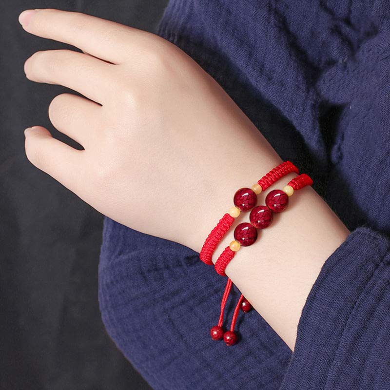 Bransoletka z czerwonego sznurka z Buddha Stones Cinnabar Blessing dla dzieci