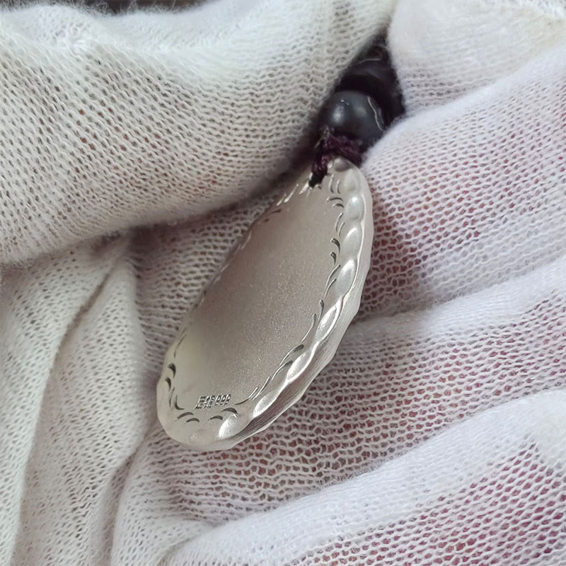 Buddha Stones Vintage 999 Srebro Sterlingowe Yin Yang Bagua Woda Kropla Projekt Równowaga Harmonia Naszyjnik Wisiorek - image 12