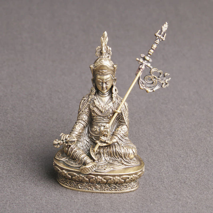 Padmasambhava Budda Figurka Spokój Miedziana Statuetka Dekoracja Świątynia Ornament - image 7