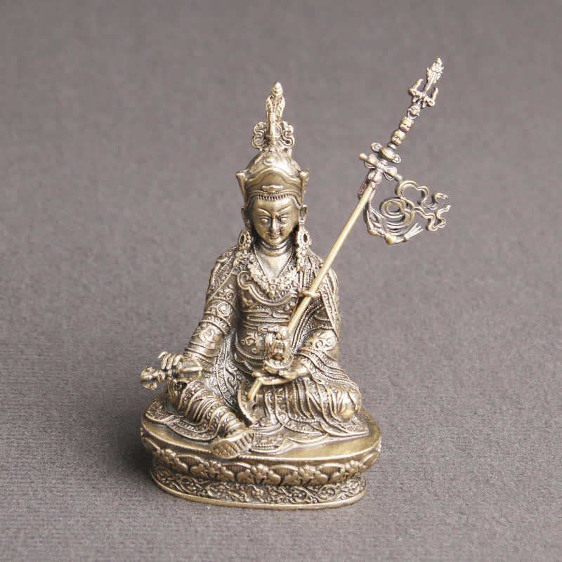 Padmasambhava Budda Figurka Spokój Miedziana Statuetka Dekoracja Świątynia Ornament - image 3