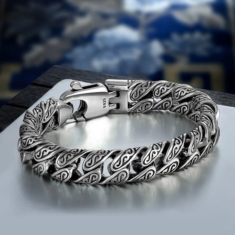Bransoletka z rzeźbionymi Buddha Stones w stylu vintage z dynastii Tang i kwiatami