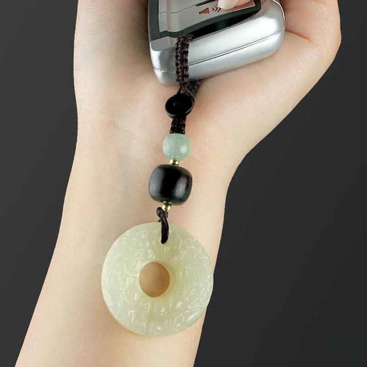 Buddha Stones PiXiu Jadeit Klamra Pokoju Obfitość Bogactwo Brelok